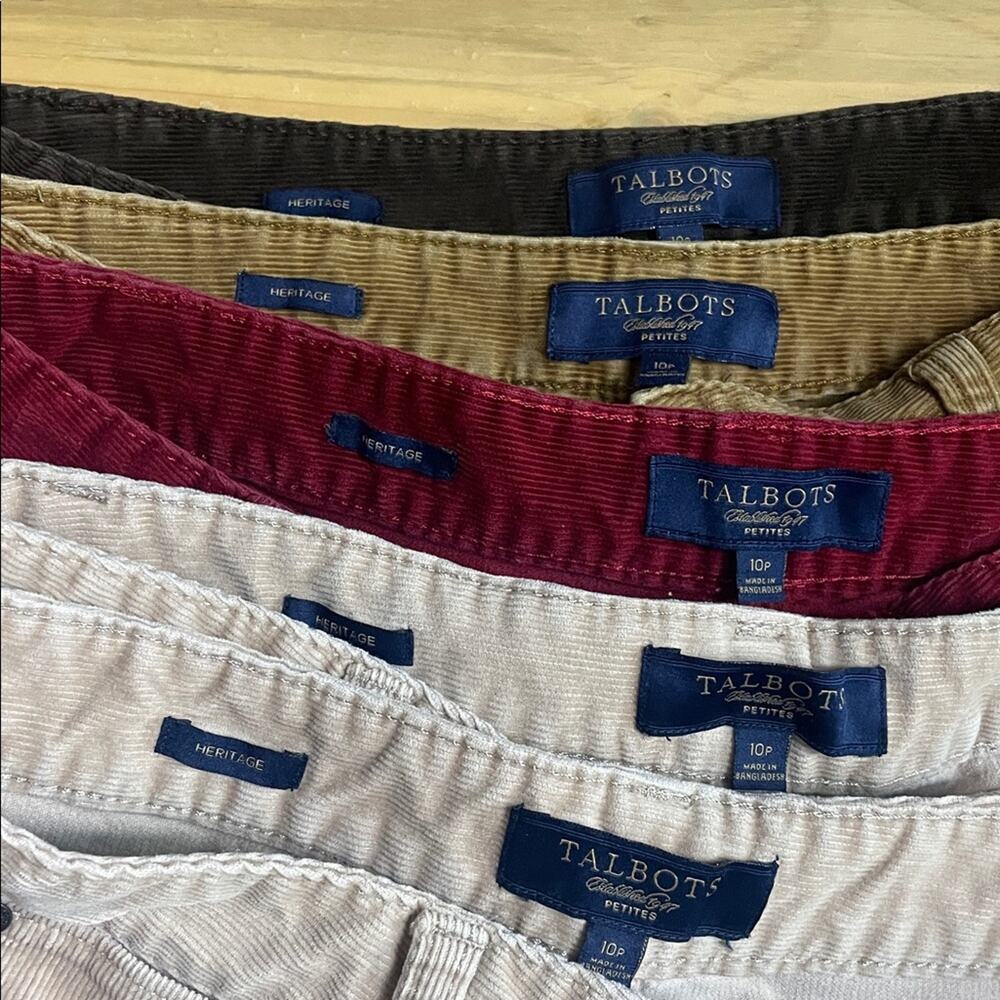 Bundle of Talbots Corduroy Pants in Tan, Burgundy, Mustard and Brown Women's 10P - Picture 13 of 15